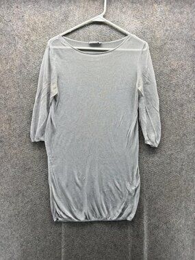 COS Shirt Dress Womens Small Gray Boat Neck 3/4 Sleeve Tunic Lightweight Jersey